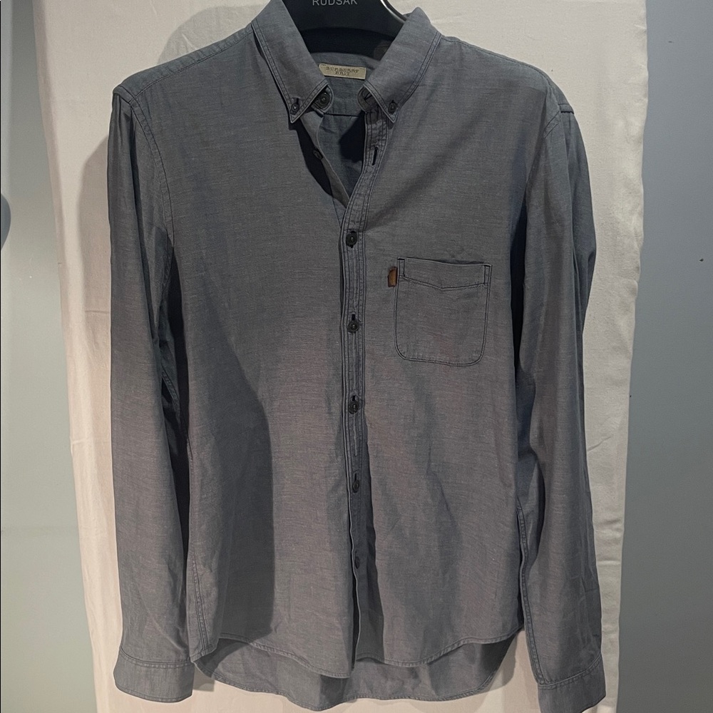 Burberry Brit Men's blue Casual Shirt linen and coton size medium buttom down